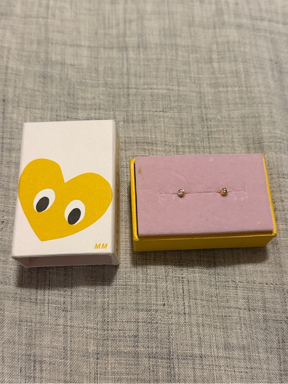 Maison Miru tiny sapphire studs in 14k gold - NEW IN BOX
